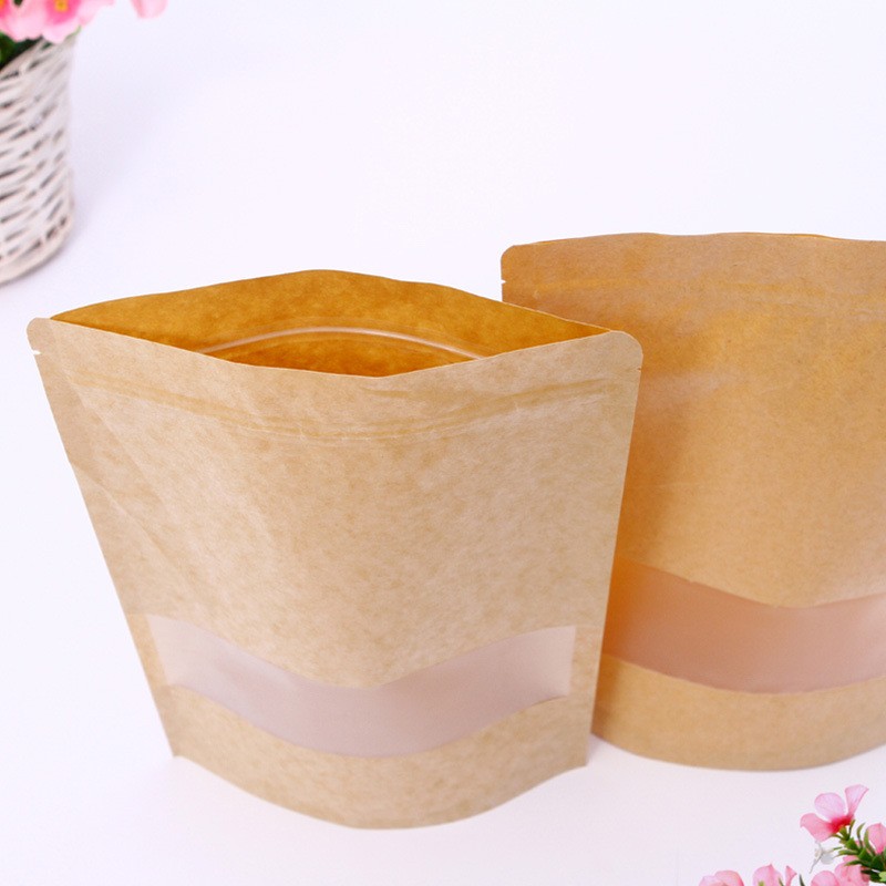 厂家直销 开窗牛皮纸袋 瓜子礼品包装袋 食品密封自立自封袋批发图3