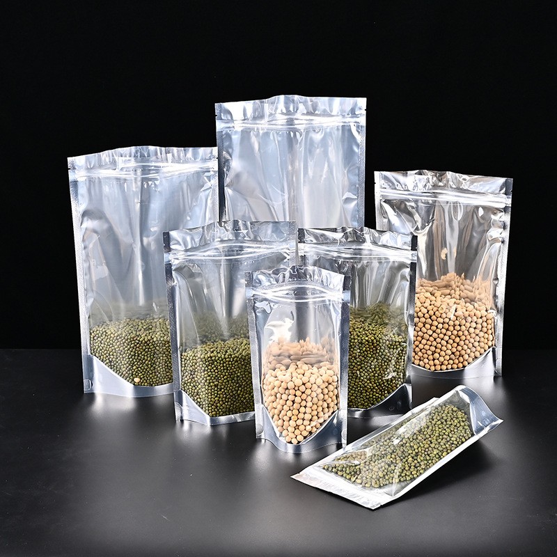 阴阳镀铝自立自封袋现货批发零食茶叶咖啡袋八边封食品包装 袋定制图3