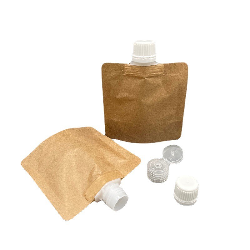 现货护手霜分装包装袋精华液乳液小样翻盖款自立体牛皮纸吸嘴袋子图5