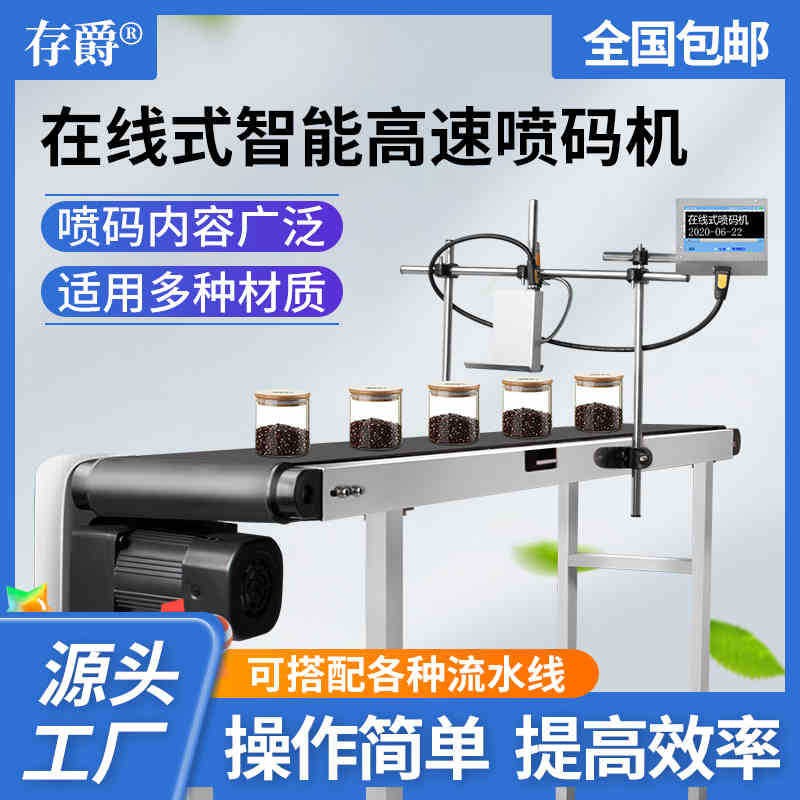 存爵cj-100在线全自动喷码机流水线打生产日期纸盒包装袋打码机图2
