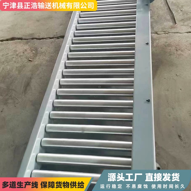 不锈钢滚筒输送机生产流水线地滚线卸货滑梯滚筒线动力滚筒输送机图3