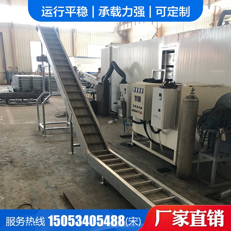 厂家设计制做重型链板式爬坡机不锈钢链板提升机图2