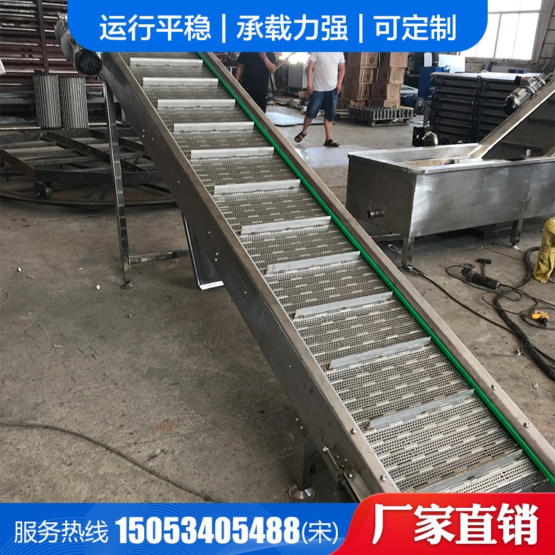 厂家设计制做重型链板式爬坡机不锈钢链板提升机图4