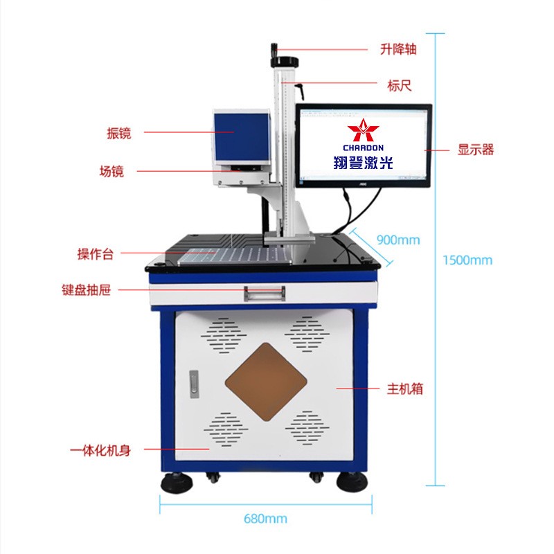 二氧化碳台式激光打标机皮革亚克力木头硅胶非金属CO2雕刻喷码机图2
