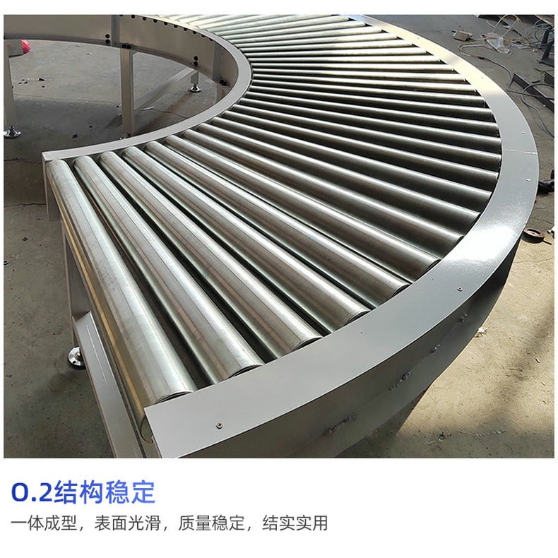 无动力伸缩滚筒输送机90度不锈钢转弯机物流快递包裹分拣传送带图2