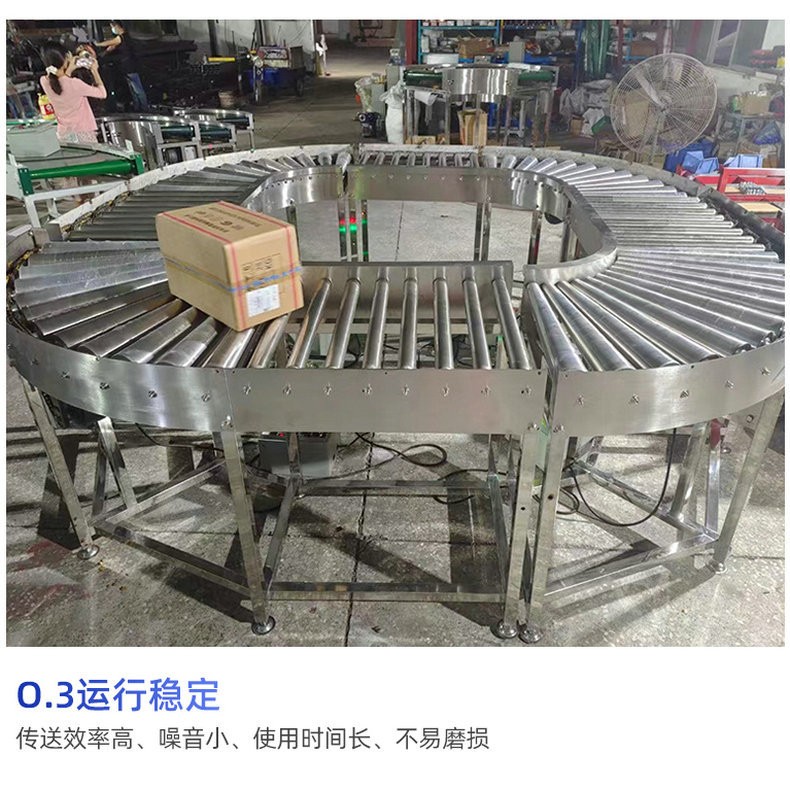 无动力伸缩滚筒输送机90度不锈钢转弯机物流快递包裹分拣传送带图4