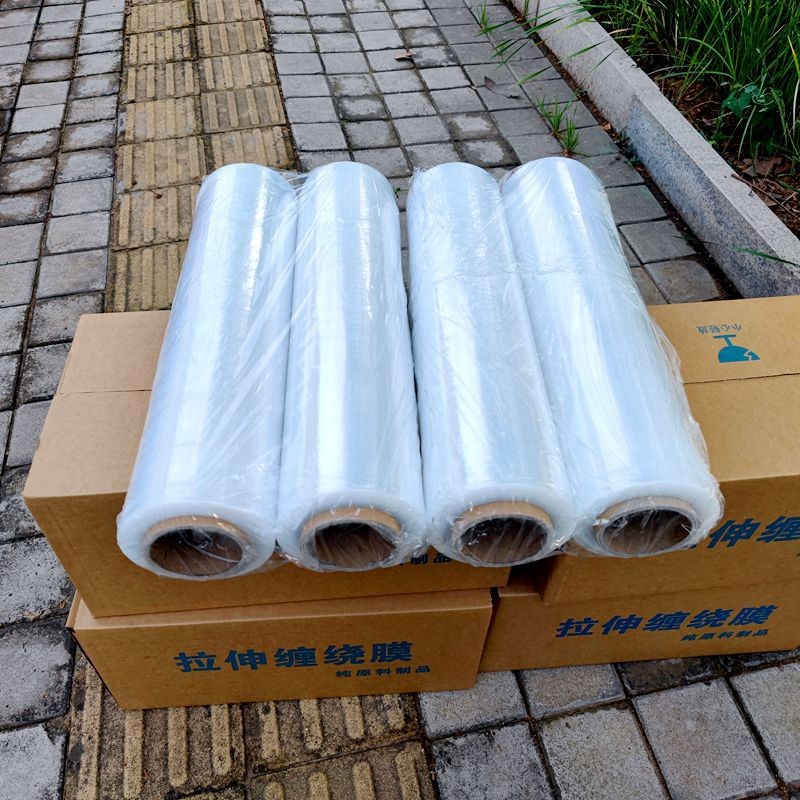 pe缠绕膜宽50cm打包膜拉伸膜透明自粘包装塑料薄膜物流工业保鲜膜图2