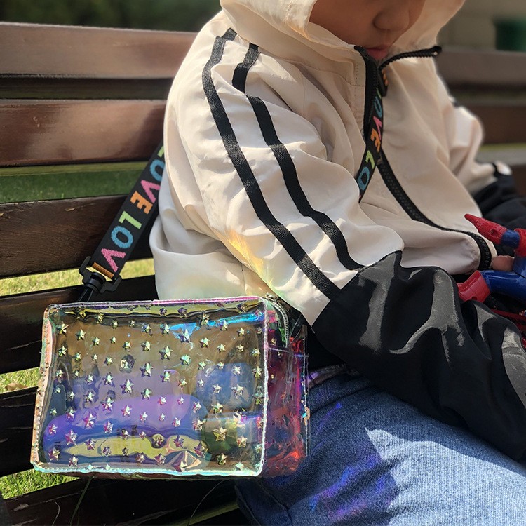 龙港女式儿童挎包pvc单肩手提幻彩斜跨包PVC透明手提包镭射小包图2
