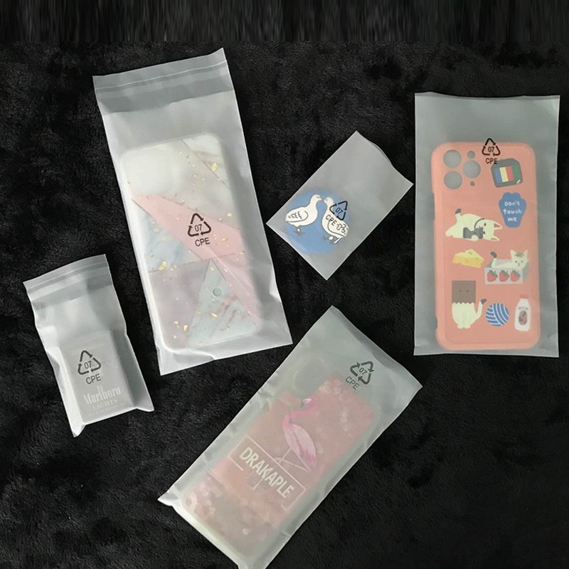 磨砂平口袋电子手机壳包装袋数据线半透明自粘塑胶袋CPE磨砂袋子图2