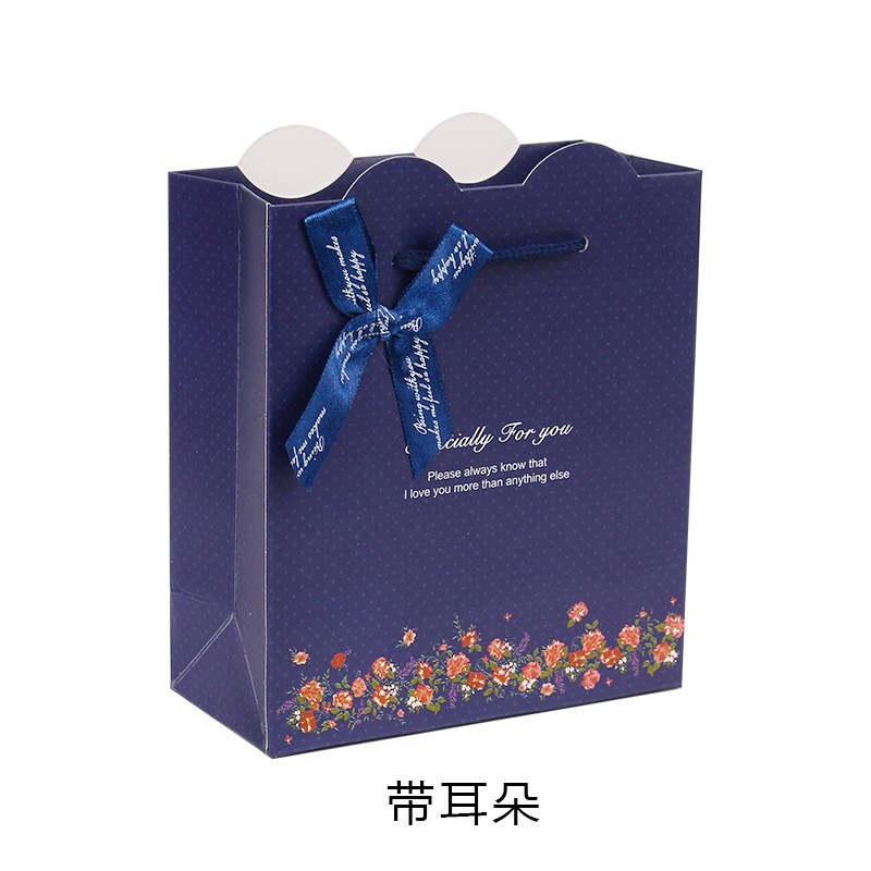 供应 精美礼品袋 深蓝底点点礼袋 纸袋 饰品手提袋 回礼袋图5