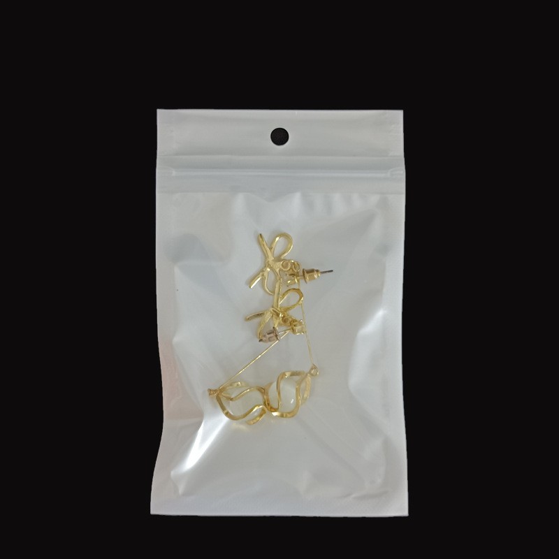 一面白色一面透明珠光袋阴阳骨袋珠光膜自封袋饰品首饰包装袋现货图4
