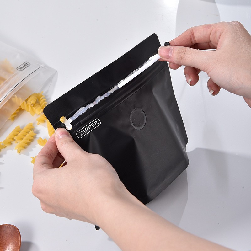 现货钻石自立异型易撕拉链袋通用咖啡包装袋气阀食品自封包装袋图2