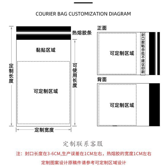 白色加厚快递袋子黑灰色服装打包袋防水袋子紫电商快递袋批发图3
