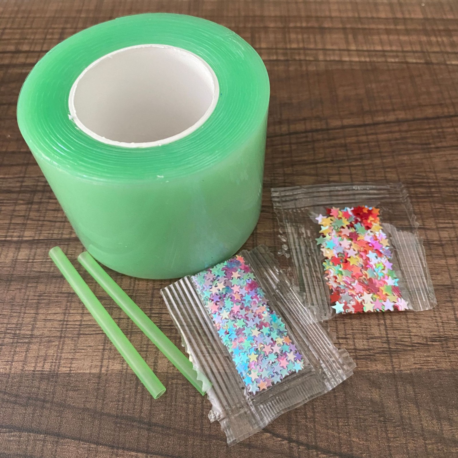 彩色吹泡泡纳米胶带DIY自制捏捏乐纳米胶 套装配亮片吹管双面胶带图4