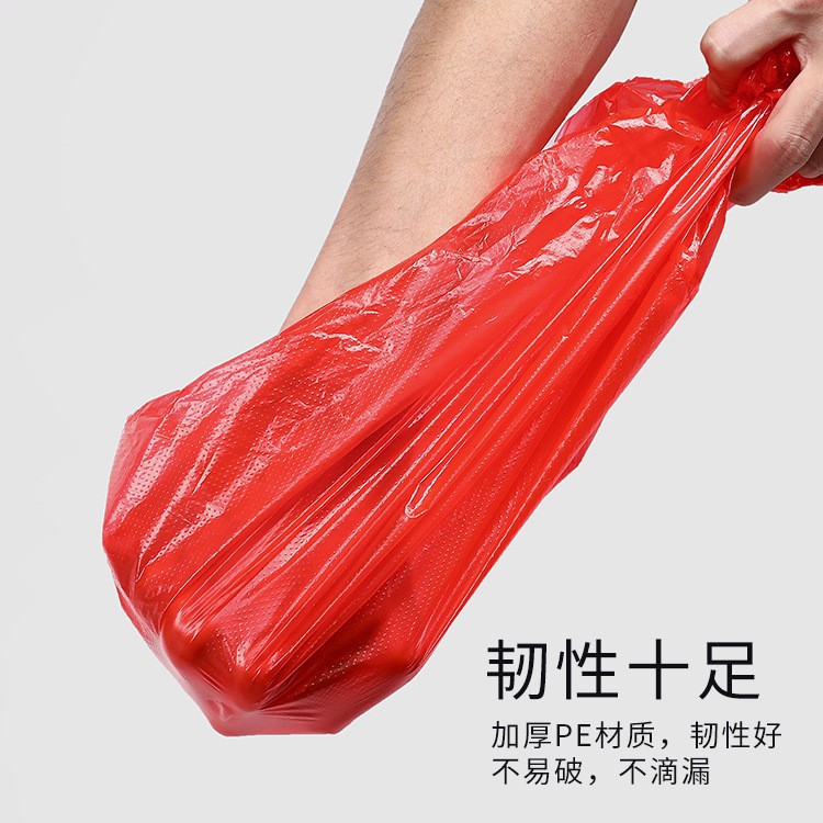 加厚红色塑料袋批发手提购物包装袋垃圾袋家用蔬菜外卖打 包背心袋图3
