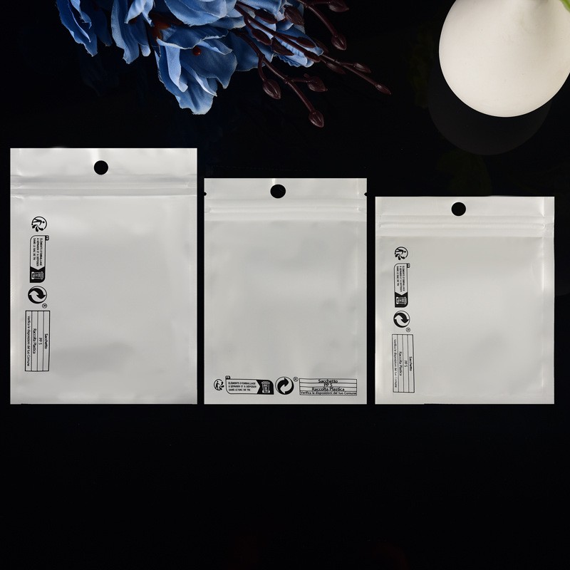 跨境环保标志印刷包装袋塑料密封口袋子透明阴阳珠光袋P P5自封袋图5