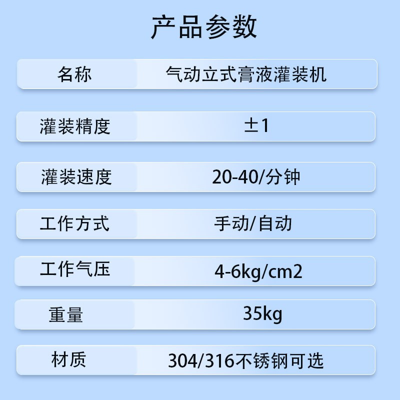 气动立式膏体灌装机 液体两用灌装机 食用油蜂蜜定量灌装机图3