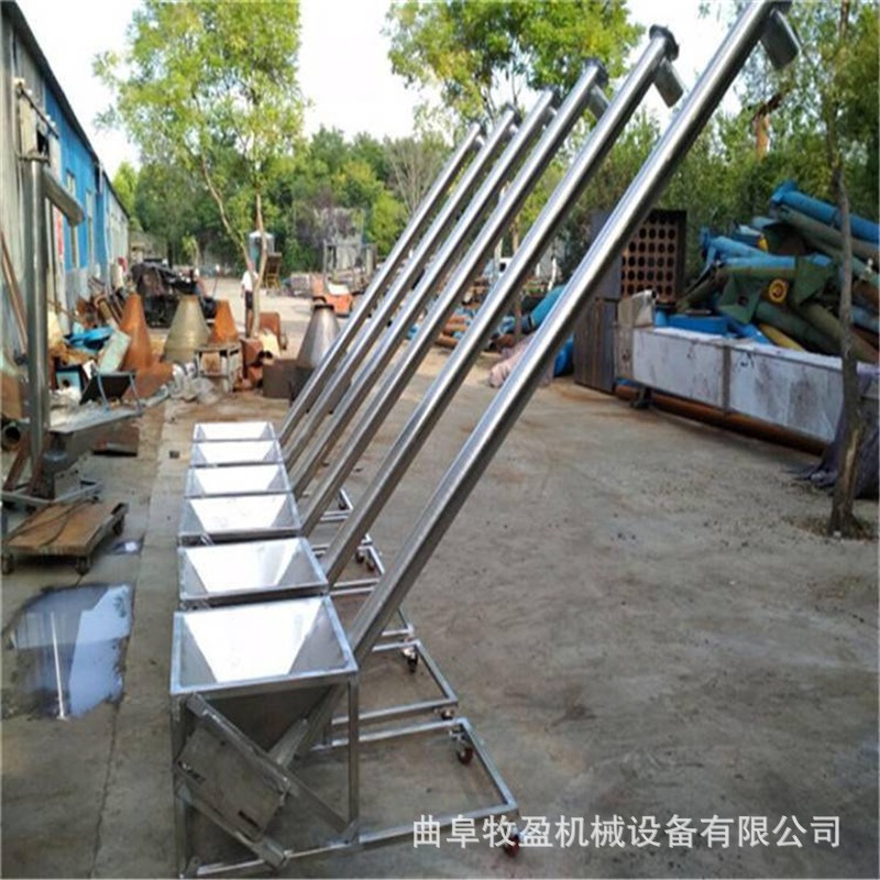 不锈钢绞龙螺旋提升机 管式倾斜垂直输送机 水泥浆颗粒提升上料机图4