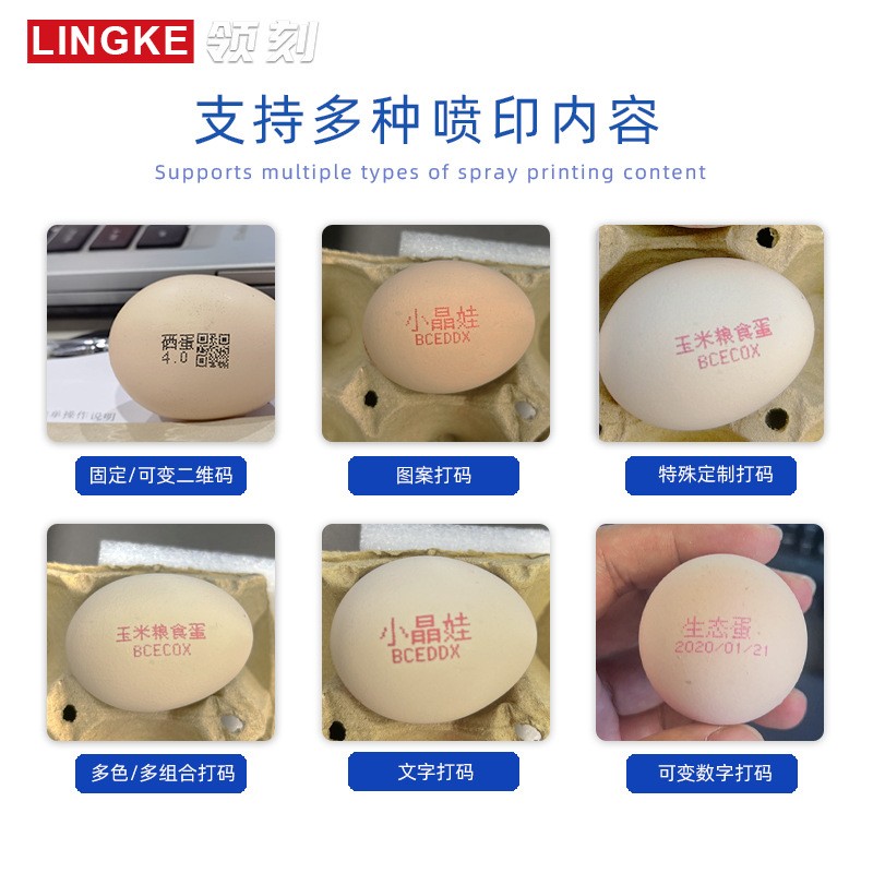 领刻S200系列鸡蛋自动喷墨打印机高速鸡蛋喷码机标签日期打码机图3