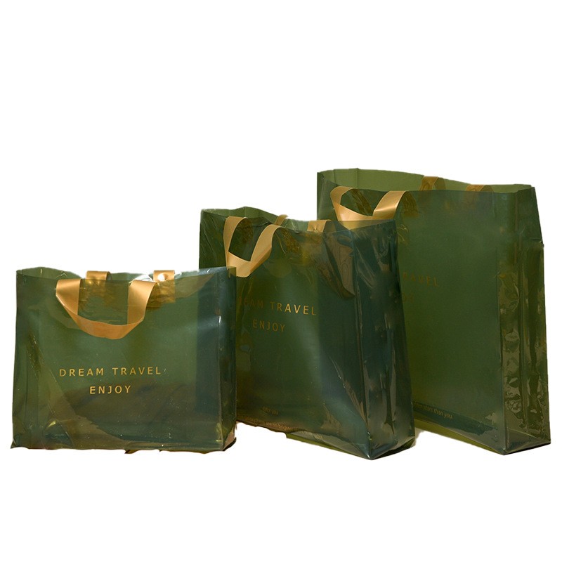 现货防水绿色透明手扣现货通用包装新料烘培塑料袋服装店 袋子批发图5
