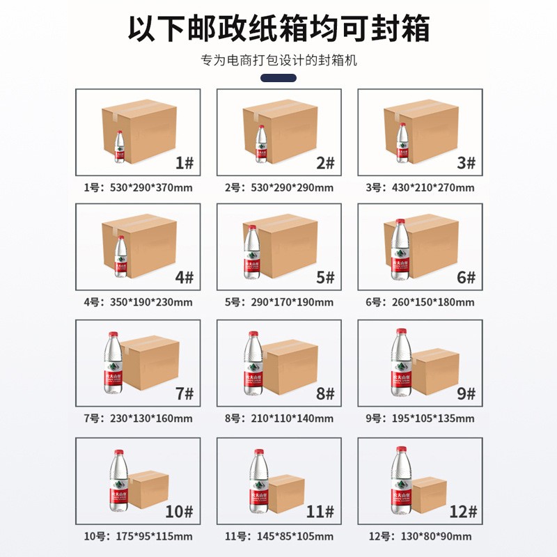 厂家直销全自动封箱机邮政1-12号小纸箱电商快递专用胶 带封箱机图4