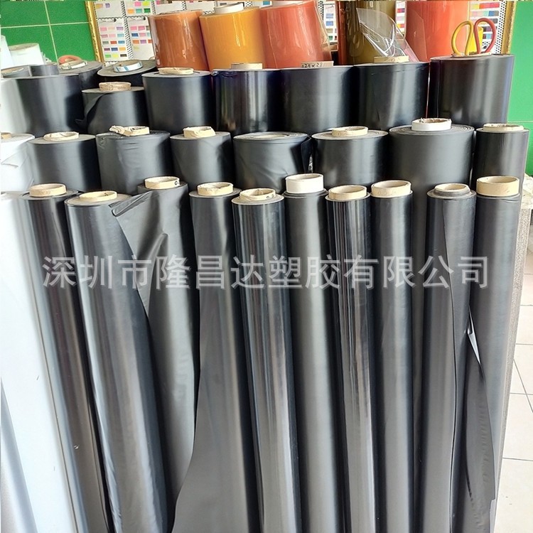 PVC薄膜PVC压纹膜 黑色彩色纹 Q纹BB纹布纹CC纹光胶PVC黑色膜图2