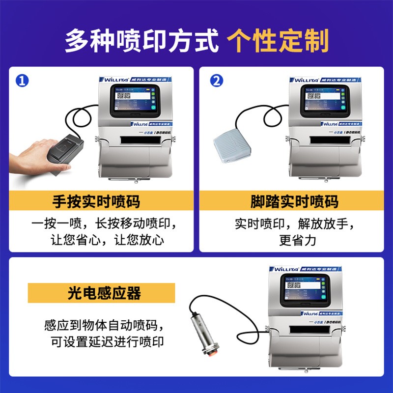 威利达智能静态喷码机全自动打码机生产日期批号食品小型打码器图4