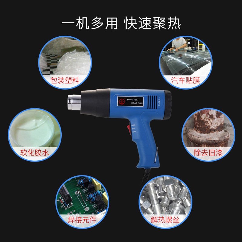跨境热品工厂直营2000W工业热风枪 可调温数显风枪 汽 车贴膜工具图4