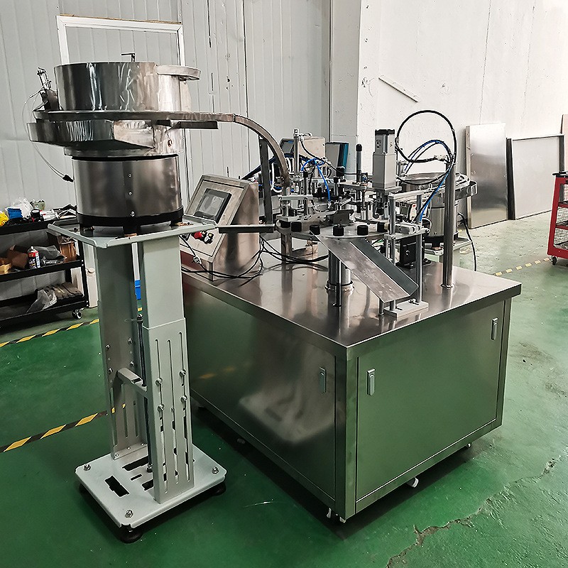 转盘式液体灌装旋盖设备膏霜灌装压盖机洗洁剂全自动上盖机械图2
