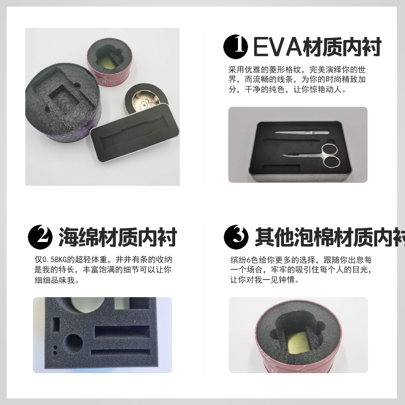 东莞厂家铁盒海绵内衬制作EPE珍珠棉包装内托高密度EVA泡棉内衬图3