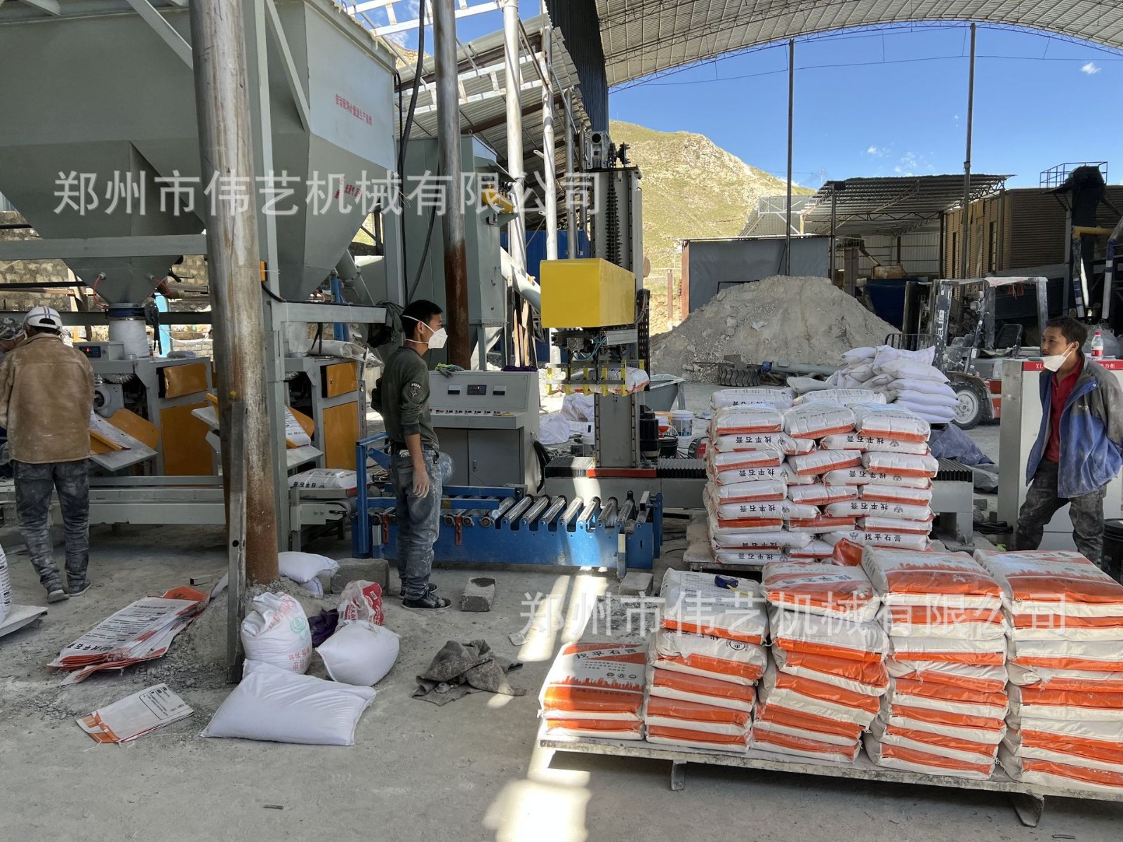 双仓储料型瓷砖胶腻子粉生产线设备原料自动配料成品自动码垛图3