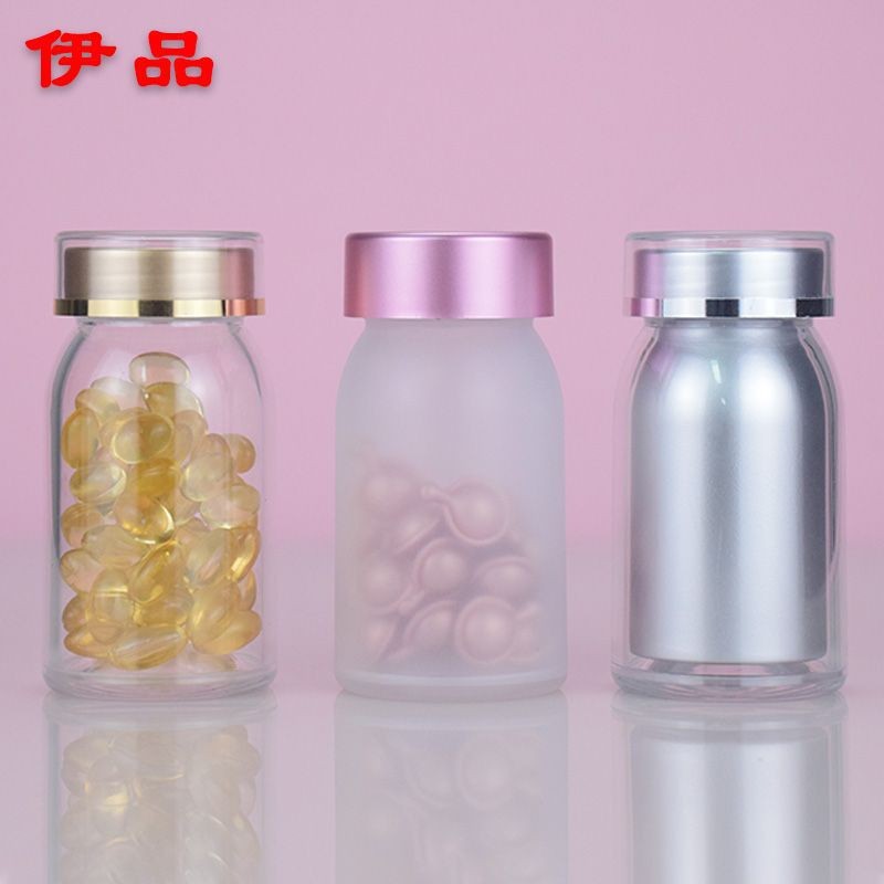 亚克力保健品瓶60粒NMN胶囊100ml牡蛎肽虾青素压片糖果瓶防潮设计图2