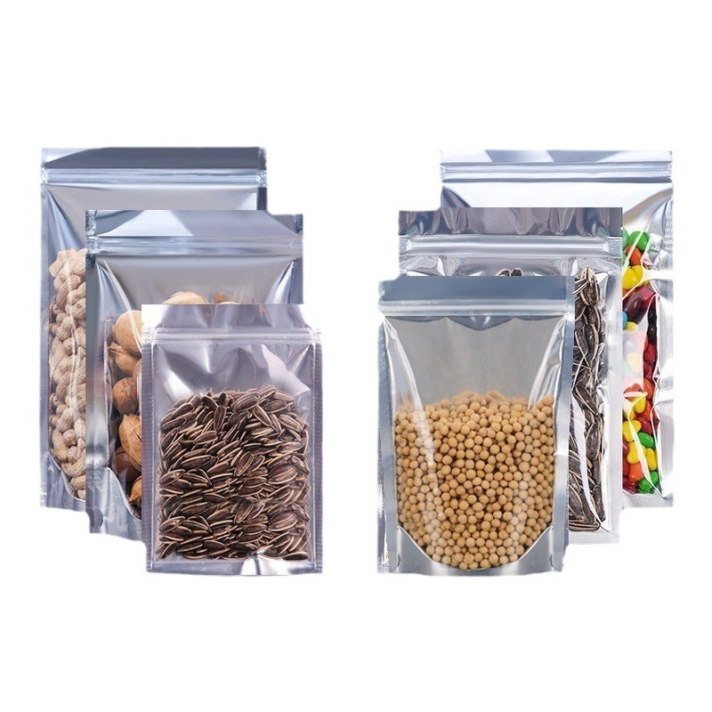 镀铝阴阳自封袋茶叶坚果封口袋半透明塑料自立袋食品包装 袋批发图5