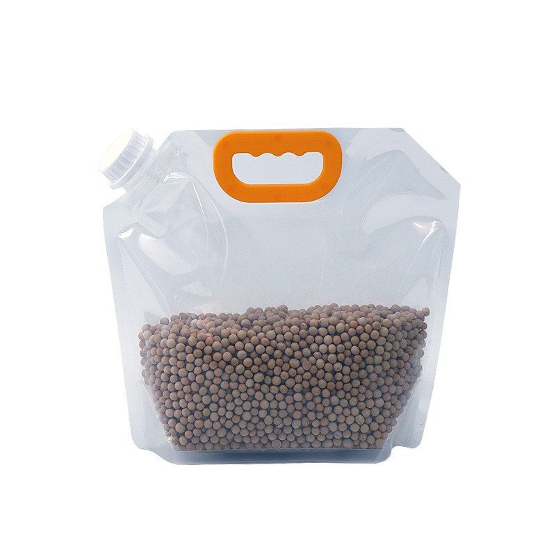 手提透明五谷杂粮防潮吸嘴袋定制斜嘴加厚食品级大米分装 收纳袋子图5