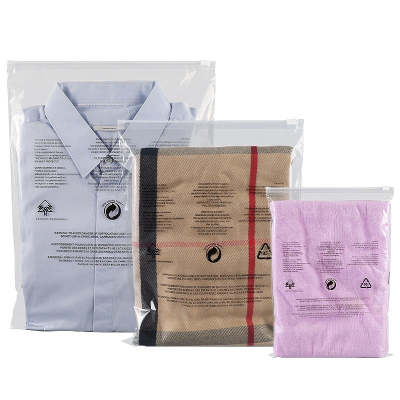 teum警示语拉链袋磨砂透明塑料pe自封袋外贸跨境环保标 服装包装袋图5