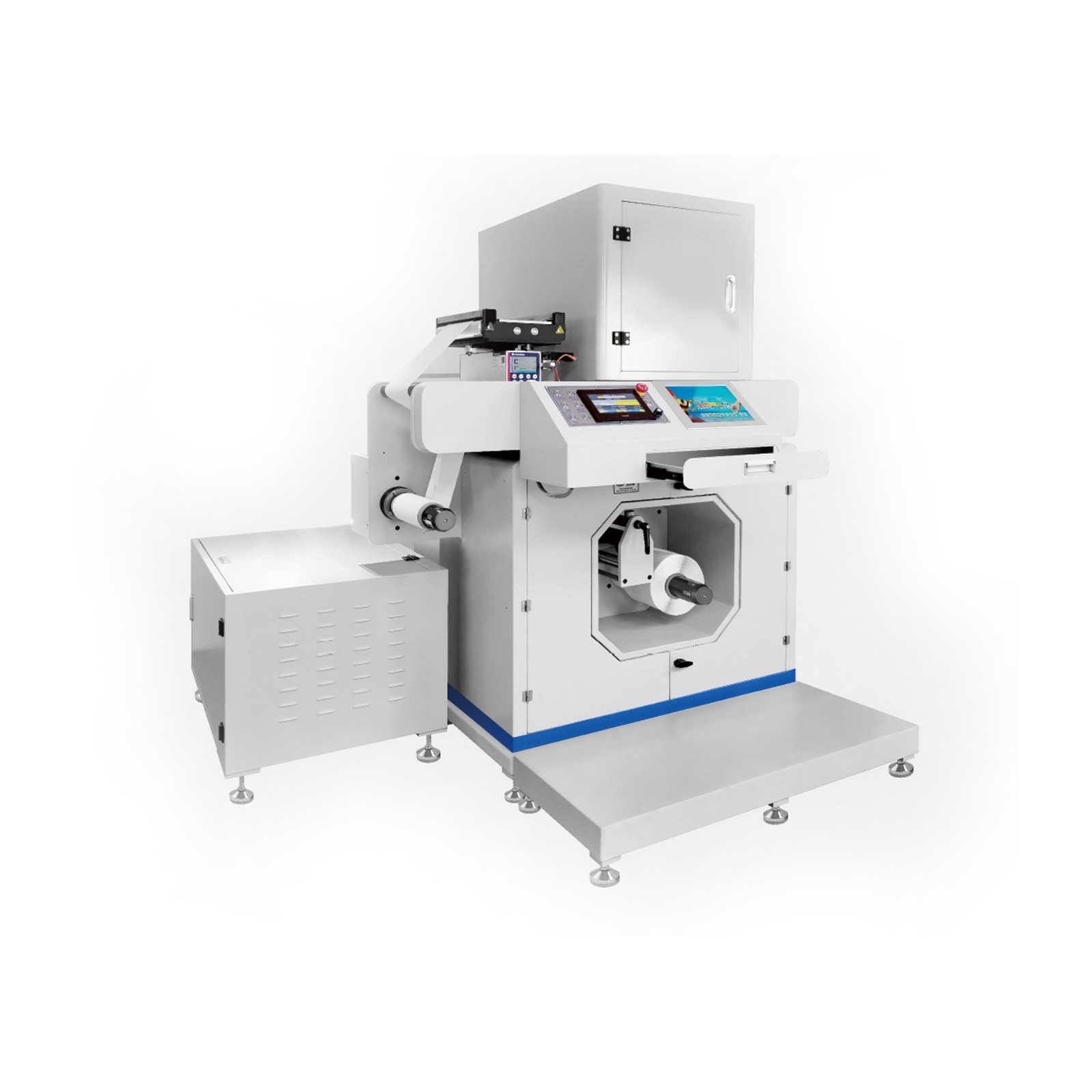 彩色布标机 水洗标印刷机 洗水唛打 双面图案、二维码、流水号图3