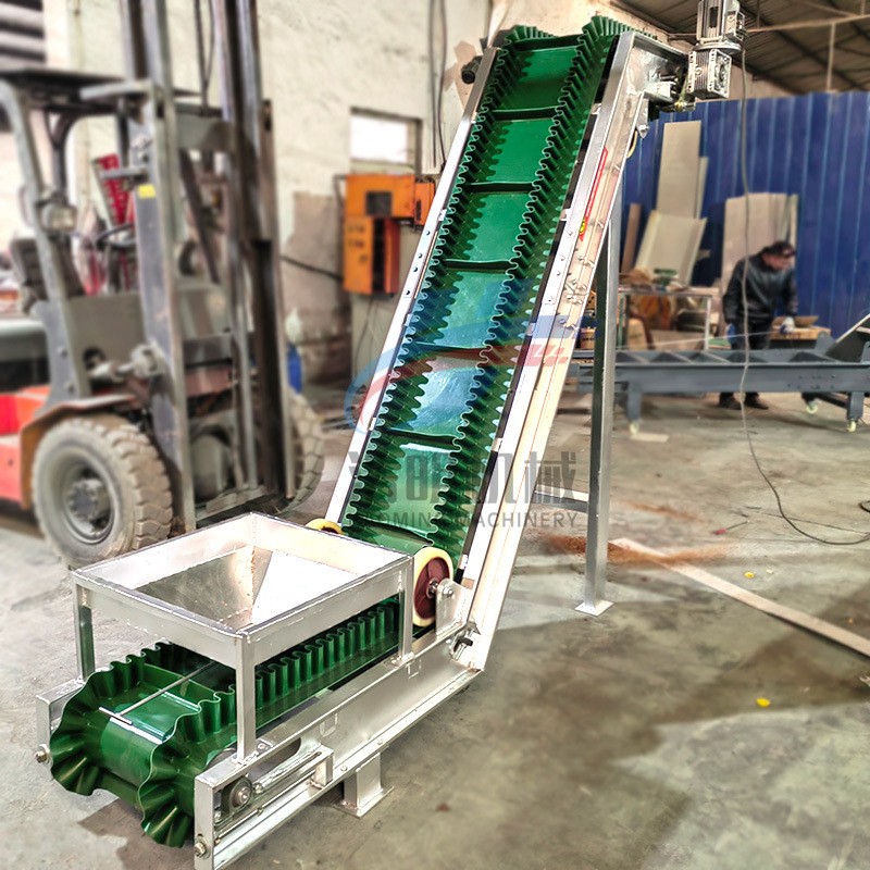 小型皮带式上料机裙边爬坡传送带PVC皮带输送机可做进料斗移动轮图2