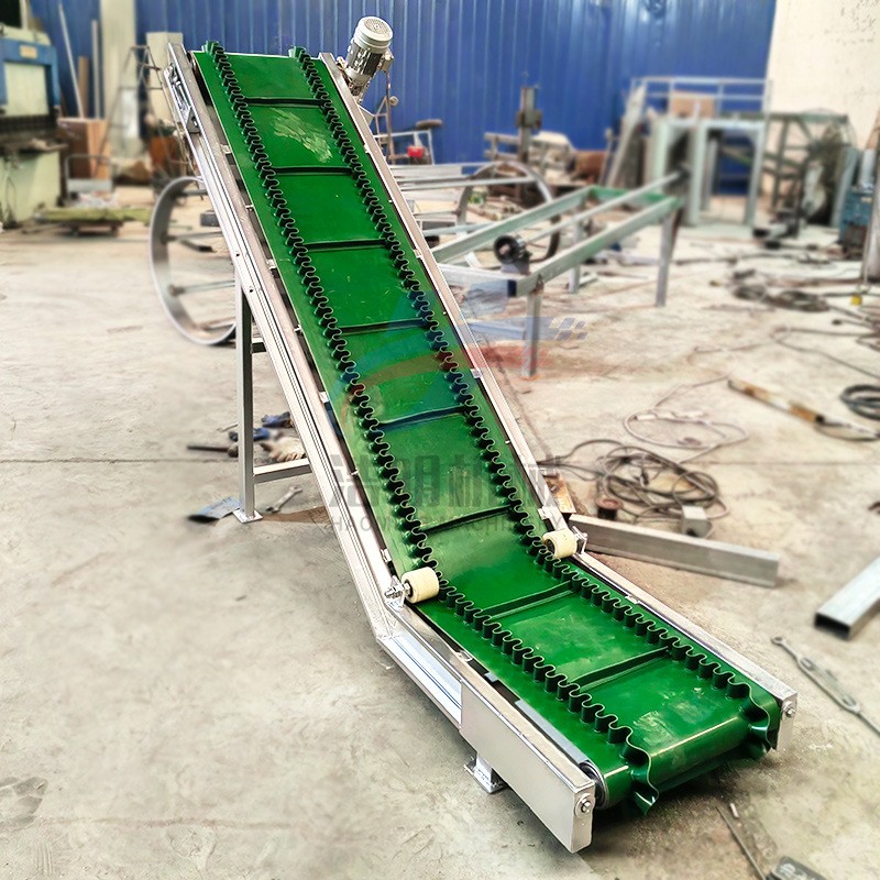 小型皮带式上料机裙边爬坡传送带PVC皮带输送机可做进料斗移动轮图3