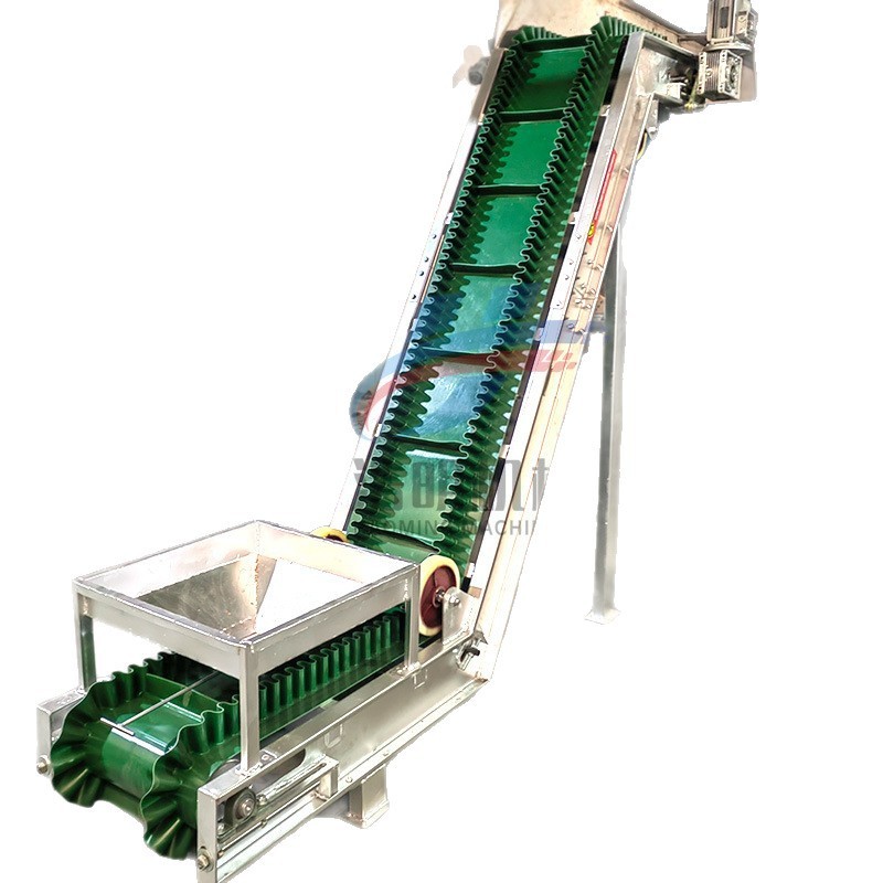 小型皮带式上料机裙边爬坡传送带PVC皮带输送机可做进料斗移动轮图5