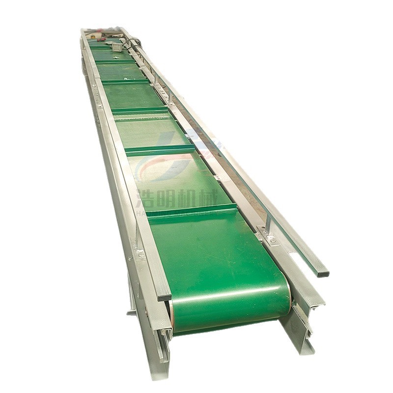 PVC挡板皮带输送机矿泉水纸箱挡板传送带上料传送带图5