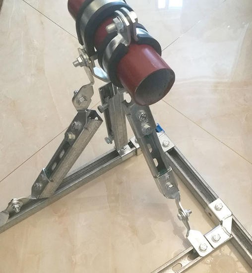 水管抗震支架 消防管道侧纵双向 成品消防抗震支吊架图2